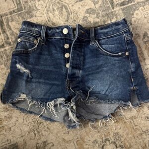 Forever 21 Dark Blue Distressed Jean Shorts